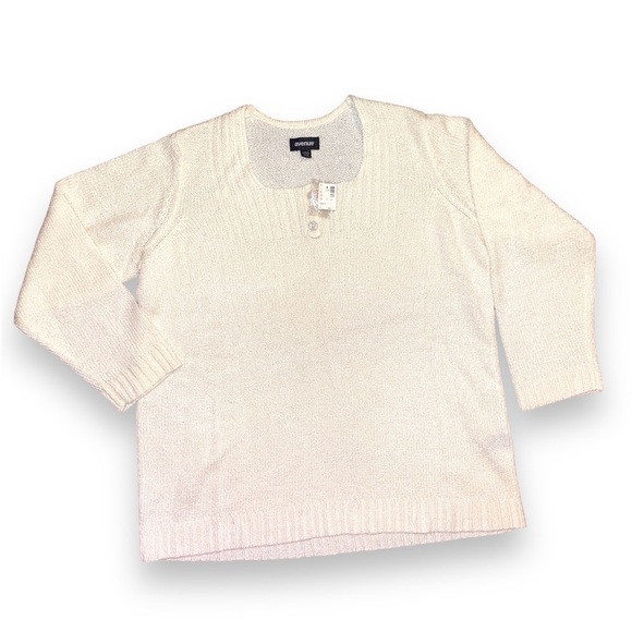 NWT Avenue size 18/20 Women’s cream pullover  sweater - Picture 1 of 8
